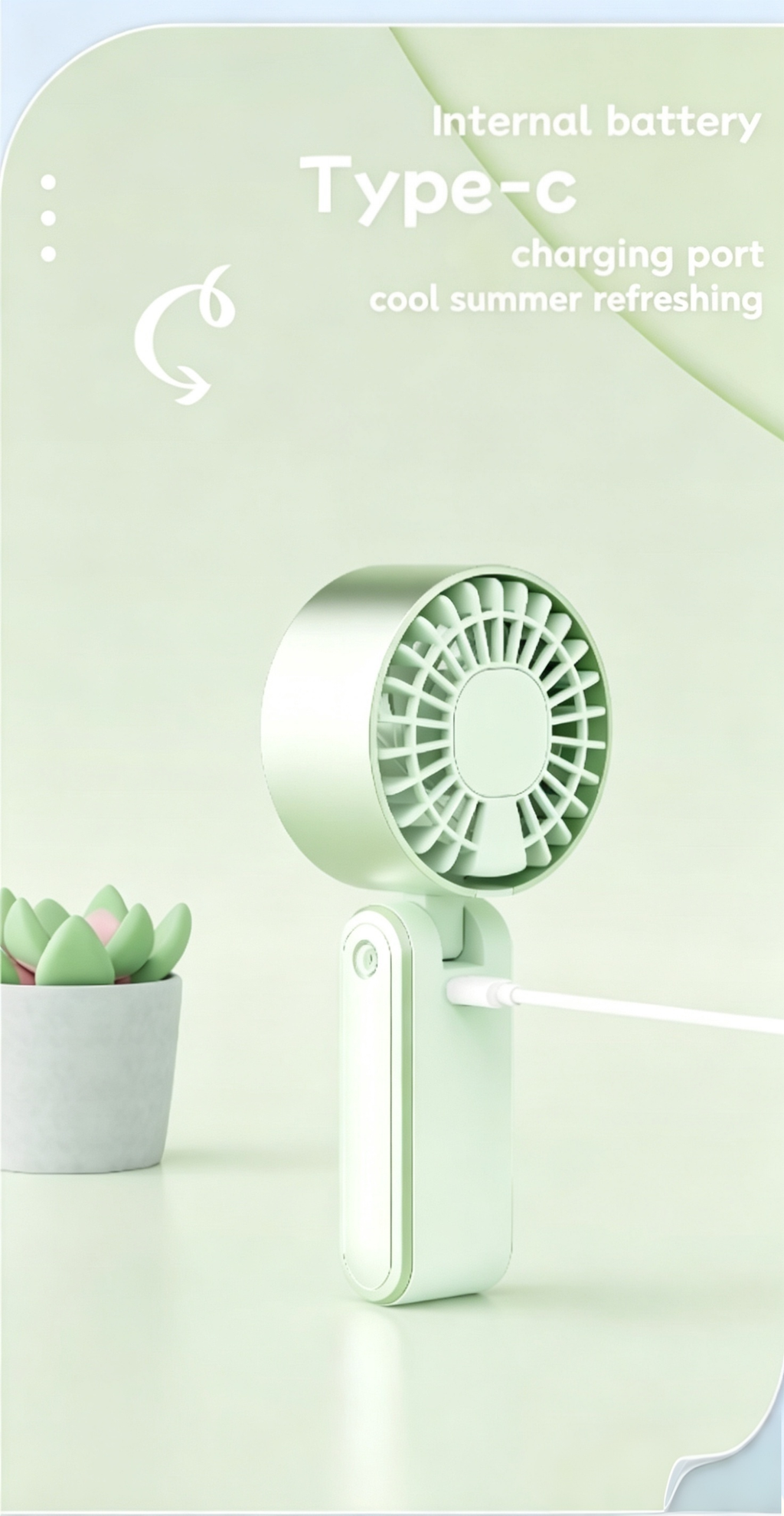 ⚡Mini handheld fan⚡3-Speed USB Charging Small fan with strong airflow! Includes a Type-C charging cable.Your ultimate outdoor cooling companion for summer!