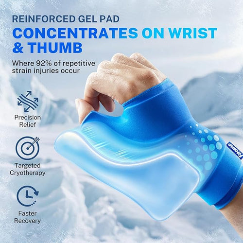 3D Ergonomic Wrist Ice Pack Wrap – Pro Cold & Hot Compression Therapy for Instant Pain Relief